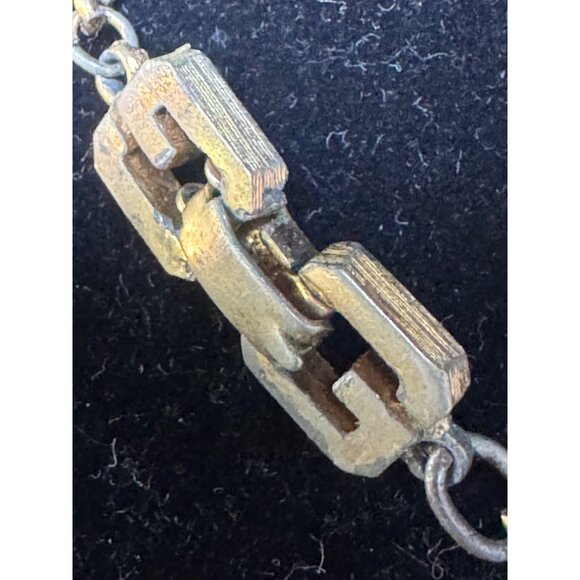 Vintage Givenchy Gold-Tone Necklace With Blue & Purple Crystal Pendant - Picture 3 of 8